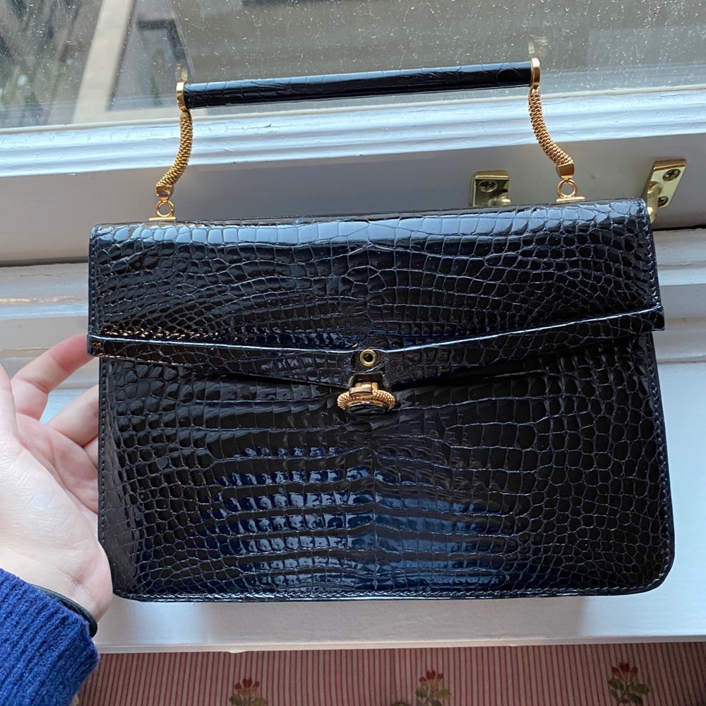 Beautiful genuine reptile leather vintage bag